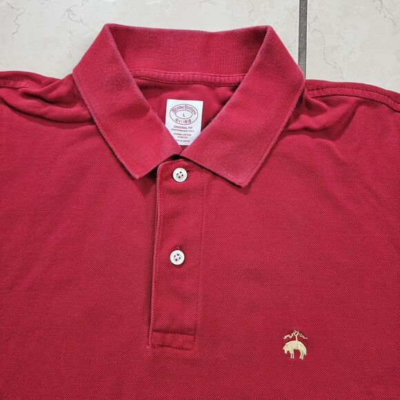 Brooks Brothers Performance Polo Golden Fleece 1818 Men's L Red Supima Cotton - Picture 1 of 8